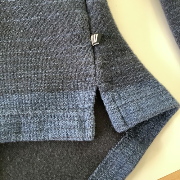 Geoffrey Beene Mens Polo Shirt Long Sleeve Blue Horizontal Stripes Heavy Weight - Picture 4 of 7